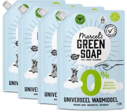 Marcel's Green Soap Wasmiddel Navulling - 0% - 4 x 1L - 92 wasbeurten — thumbnail 1