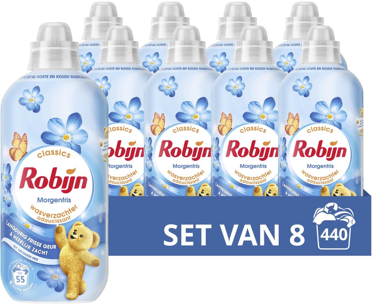 Robijn Wasverzachter - Morgenfris - 8 flessen - 440 wasbeurten - Voordeelverpakking — afbeelding 1