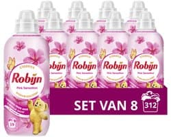 Robijn - Wasverzachter - Pink Sensation - 8 flessen - 312 wasbeurten - Voordeelverpakking