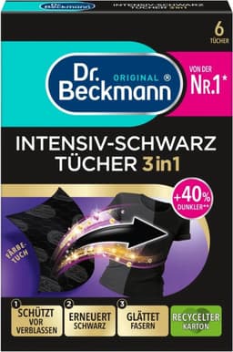 Dr. Beckmann - Kleurverzorging - Intensive Black 2 in 1 - Donkere Was - 6 Doekjes — thumbnail 1
