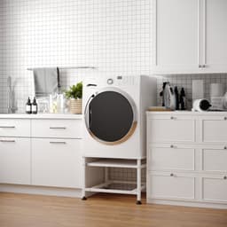 Wasophoogte® Wasmachine verhoger- Wasmachine opbouwmeubel XL - Wasmachine sokkel - 45cm hoog - Wit - Universeel - 63*63 (LxB) - Inclusief wandbeugels — thumbnail 3