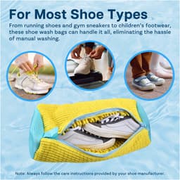 Schoenwaszak voor Wasmachine van MMOBIEL – 2 Stuks Waszakken voor Sneakers met 2 Paar Schoenspanners - Herbruikbare Schoenpoetszak met Rits voor Wasmachine - Schoenwaszak voor Sport, Witte Schoenen — thumbnail 3
