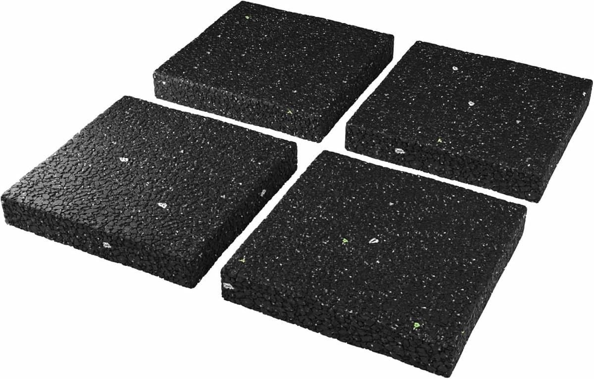 Azalia 4 stuks 9 x 9 x 1 cm wasmachine-onderleggers, rubberen pads, anti-trillingsdemper voor droger, meubels en kasten, luidspreker-rubberen mat, premium sluitringen, mat, 1 cm dik — afbeelding 1