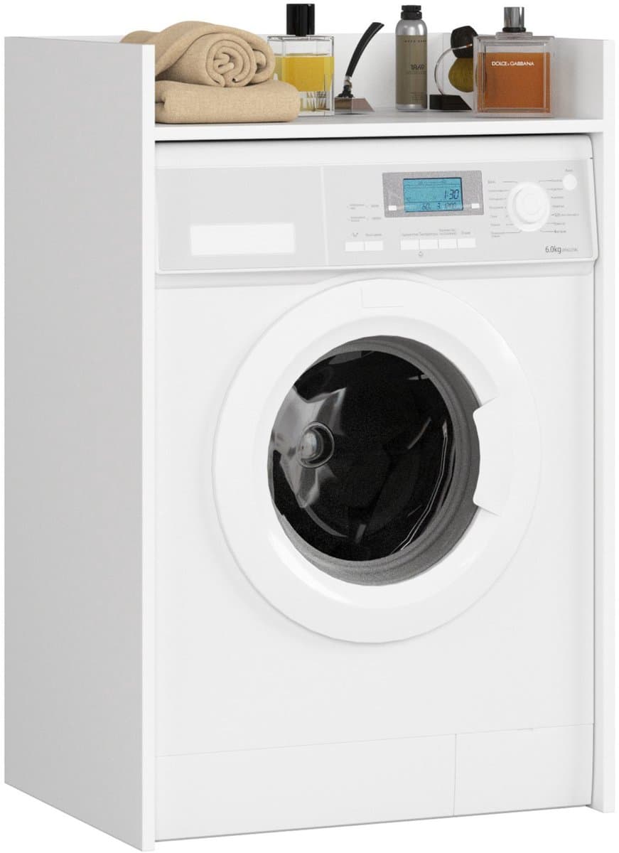 Wasmachine Kast / Wasmachine Ombouw / Wasmachine Meubel FIN / Wit / AKORD Furniture Factory / 64 x 98 x 50 cm — afbeelding 1
