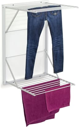 Arredamenti Italia Koral Laccato Bianco - Houten Handdoekrek - Inklapbaar Wanddroogrek - 13m Drooglengte — thumbnail 5