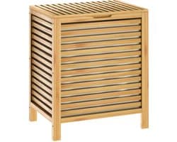 Casaria Wasmand - met Deksel 70L Wasbox met Uitneembare Waszak - Bamboe — afbeelding 1