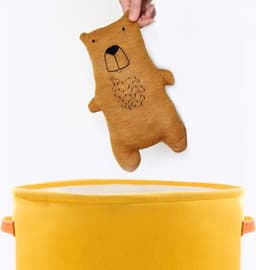 TDR - Opvouwbare wasmand -dinosaurus design -speelgoed mand - opberg mand-Met handvat -geel 35 * 45cm — thumbnail 4