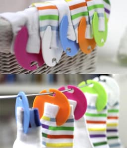 Sokklemmen – 12 Stuks – Clip voor sokken – Sockclips – Sokken Wassen — thumbnail 2