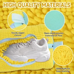 Waszak - Wasnet Voor Schoenen - Herbruikbaar - Waszak Voor Schoenen - Schoenen Waszak - 39 x 19 Cm - Netje Anti-Vervorming - Delicaat Wasgoed - Schoen Wassen - Schoenenwaszak - Wasgoed - Wasmachine - Schoenen / Sneakers - Met Rits En Hangende Ring — thumbnail 2
