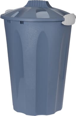 2x stuks kunststof wasmanden met deksel rond blauw 40 liter - Wasmanden/wasgoedmanden - Huishouden — thumbnail 2
