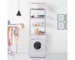 Wasruimte Plank - 3 Tier Over Wasmachine Opslag - Badkamer Organisatie Ruimtebesparende Rekken - Ivoor Wasmachine rek