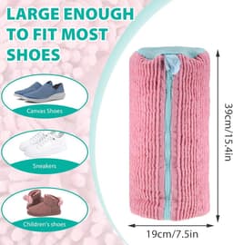 Waszak - Wasnet Voor Schoenen - Waszak Voor Schoenen - Schoenen Waszak - 39 x 19 Cm - Netje Anti-Vervorming - Delicaat Wasgoed - Schoen Wassen - Schoenenwaszak - Wasgoed - Wasmachine - Schoenen / Sneakers - Met Rits En Hangende Ring - Herbruikbaar — thumbnail 5