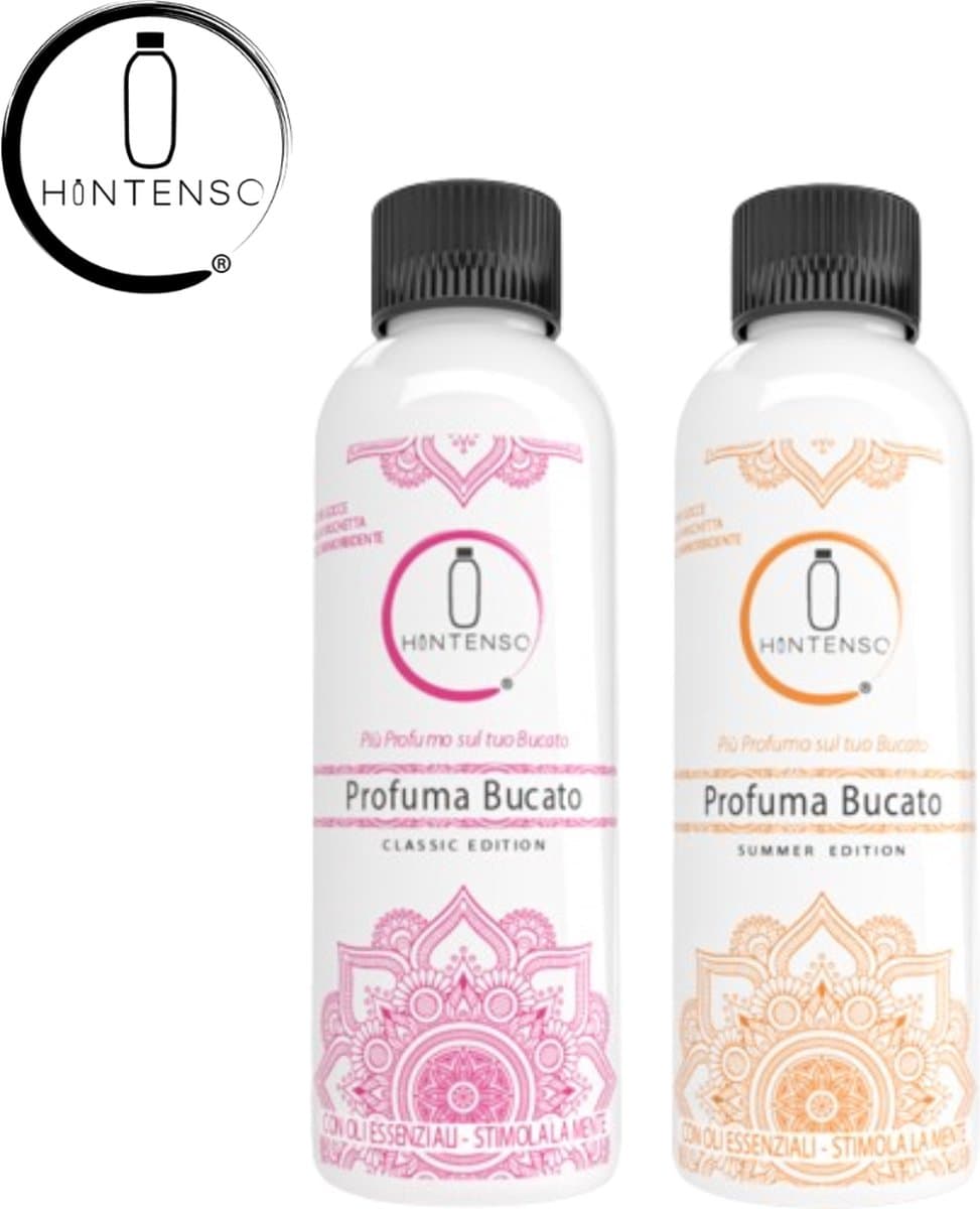 Wasparfum Hintenso Pink 500ml + Wasparfum Hintenso Summer 500ml - Proefpakket - 140 Wasbeurten - Inclusief 1 gratis tester - Frisse was - Heerlijke geur - Textielverfrisser – Wasverzachter – Zonnebrandcreme geur - Zomergeur - Wasparfum - Wasmachine — afbeelding 1