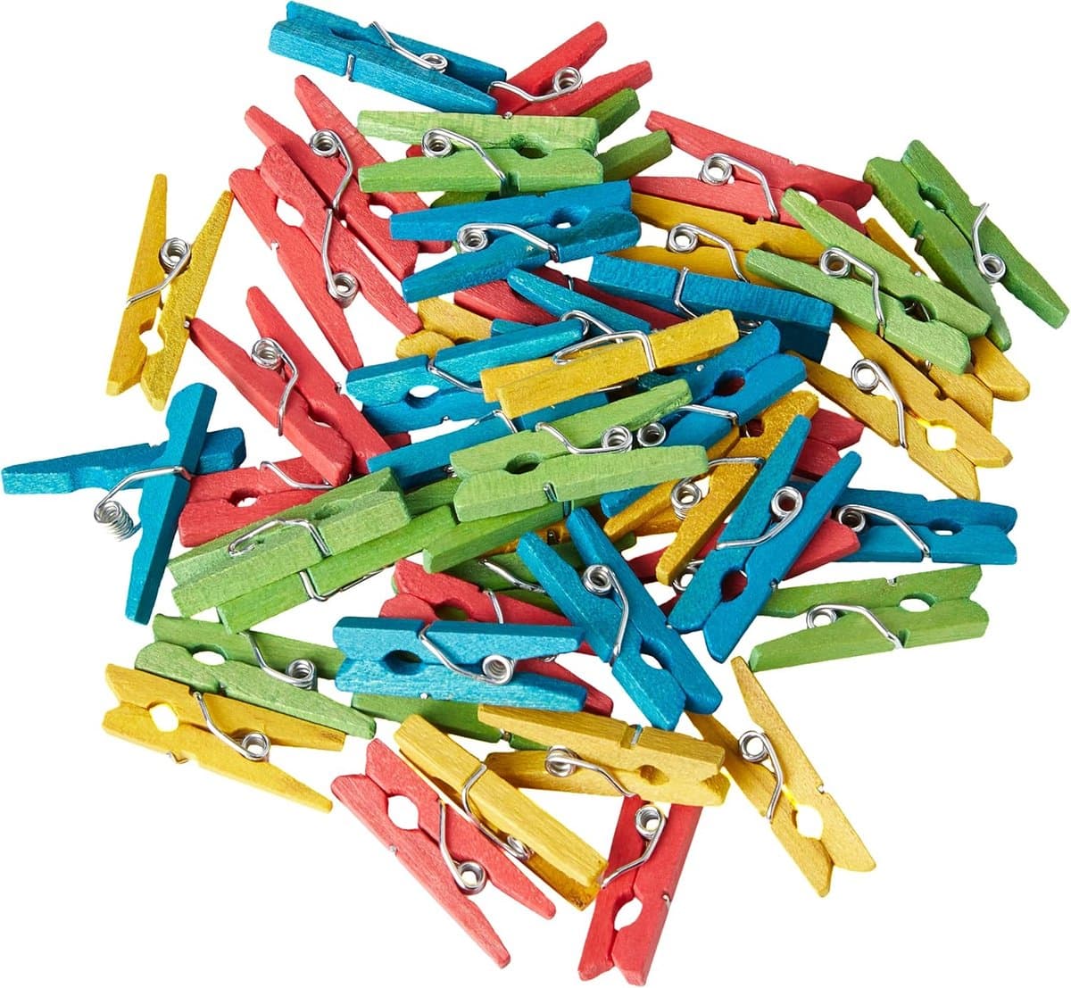 Mini-wasknijpers Hout 2,5 cm - 48 Stuks in Bonte Kleuren voor Decoratie en Knutselen — afbeelding 1