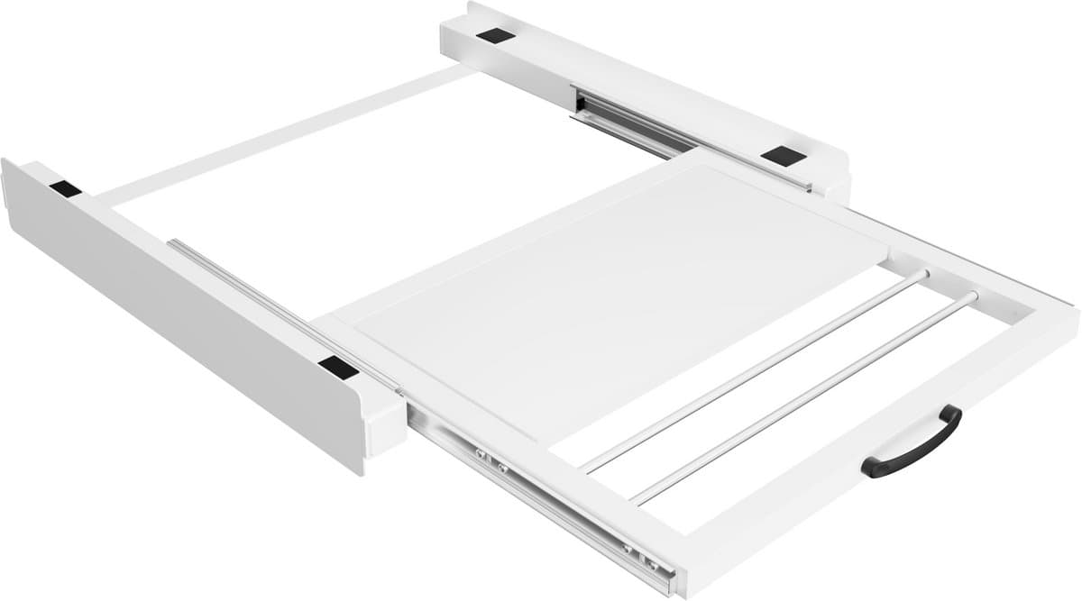 Bodo® Stapelkit - Tussenstuk met Handdoekhouder en Plank - Wasmachine en Droger - Wit — afbeelding 1