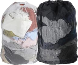 Allecto Plus - Wasnetzakken 60 x 90 cm - Set van 2 - Organizer voor wasmachinetas - Grote mesh waszakken met trekkoord - Reizen - Kleding opbergen - Dekbedovertrek - Speelgoedopslag - Studentenhuis - Appartement — thumbnail 1
