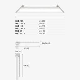 Foxydry Duo 62 cm balkon droogrek - antraciet - rechthoekige reling — thumbnail 5