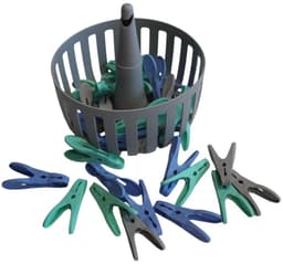 HL - Wasknijpers - Was - Knijper - 40 stuks - groen/grijs - kunststof - sterke grip. — thumbnail 2