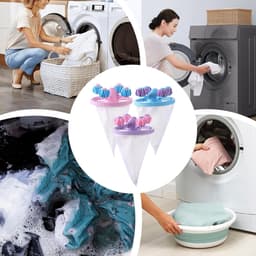 Haarverwijderaar - haarvanger wasmachine - wasballen - Anti haren - voor het verwijderen van pluisjes voor wollen truien - blauw/paars/roze — thumbnail 5