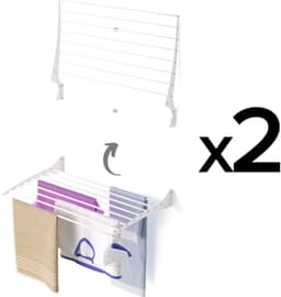 2x Foxydry Fold 82 cm white wasdroogrek wandmontage clicksysteem - 82 x 50 x 10 cm — thumbnail 1