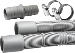 Dparts afvoerslang verlengset - Uittrekbaar van 1,2 tot 4 meter - 1,5m - 2,5m - 3,5m - 4m - afvoerslang wasmachine, vaatwasser verlengslang - inclusief slangklemmen en afvoerslang verbindingsstuk — thumbnail 1