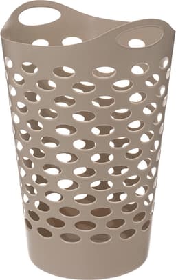 5Five Flexibele wasmand/opbergmand - 2x - rond - beige - 60 liter - D41 x H66 cm — thumbnail 3