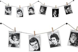 Fototouw met klemmen voor creatieve en mooie decoratie, 150 cm fotolijn van natuurlijk hennep en 12 rustieke houten knijpers zorgen voor het juiste licht. — thumbnail 1
