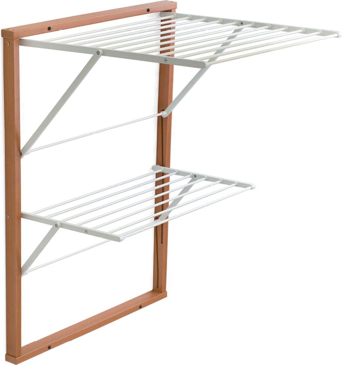 Arredamenti Italia 648 KEVIN - Houten Handdoekrek - Inklapbaar Wanddroogrek - 11 m Drooglengte - kleur: hout - ARIT - Il cuore del legno — afbeelding 1