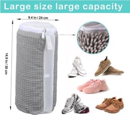 Wasnet voor schoenen met 360°-reinigingsfleece | Waszakken voor sneakers en sokken | Set van 2 — thumbnail 3