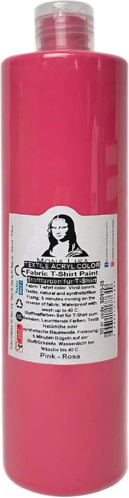Südor Textielverf 500 ml, roze.Wasbestendige textielverf voor lichte stoffen. Wasmachinebestendig, wasbestendig. Fixatie door strijken — thumbnail 1