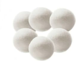 6 grote witte drogerballen 7cm van wol in bewaarzakje - zes stuks - duurzaam en kostenbesparend — thumbnail 3