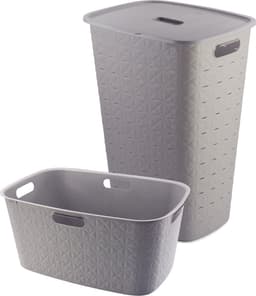 Curver Softex Wasmand met Deksel 56L + Wasmand 45L - Taupe — thumbnail 1