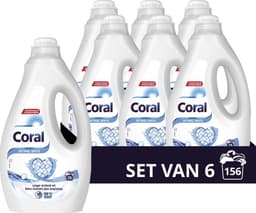 Coral - Vloeibaar Wasmiddel - Optimal White - Witte was - 6 flessen - 156 wasbeurten - Voordeelverpakking — thumbnail 1