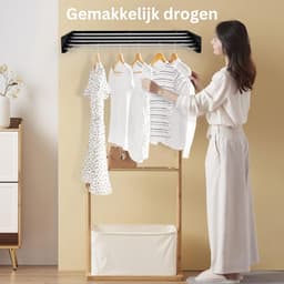 MKSS® Wanddroogrek - Droogrek Inklapbaar - Wasrek - Droogtoren - Droogrekken - Zwart — thumbnail 3
