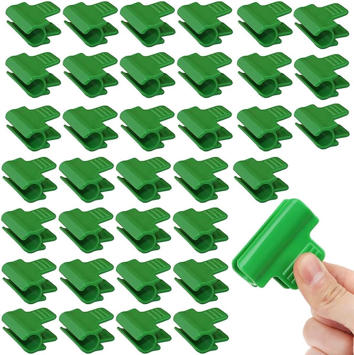 JGS ® Set van 35 Groene Kas Klemmen voor Planten en Netten met Sterke Grip — afbeelding 1
