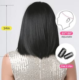 Korte Rechte Bob-Pruik met Pony voor Vrouwen - Synthetisch Haar voor Cosplay en Dagelijks Gebruik — thumbnail 4