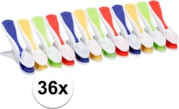 Wasknijpers - 36x stuks - multi-kleur - kunststof - wasspelden — thumbnail 3