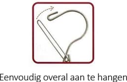 Droogcarrousel met knijpers - Droogrek sokken - Wasrekje - Kaartenhouder - Riemenhanger - Sierradenhouder - Kerstkaartenhouder - Tekeningen ophangen - Babykamer decoratie - Stropdashanger - 16 knijpers - RVS — thumbnail 2