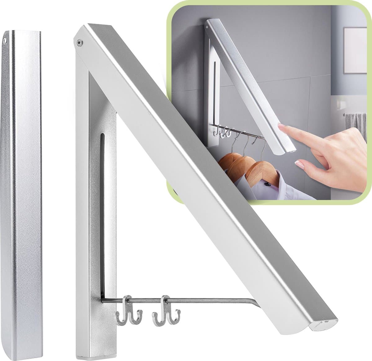 Wanddroogrek hangend - Kledinghanger - Dressboy - Droogrek muur - Wasrek Inklapbaar — afbeelding 1
