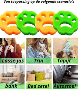 Waledano® Haarverwijderaar huisdieren - haren in de Wasmachine en Droger - Herbruikbare - Anti haren - Meubels - Pluizen Verwijderaar - Kleding -Tapijt - lint remover 2 STUKS — thumbnail 4