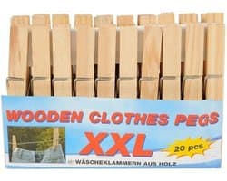 Houten wasknijpers - 100x stuks - voordelige knijpers / wasspelden - bamboe - was ophangen