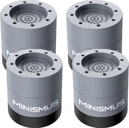 Minismus Wasmachine Verhoger Set van 4 stuks - Zwarte demper Pads - Antislipmatjes - 6 CM -Antislip Wasmachine Voeten - Trillingsdempers Wasmachine - Geluidsdemper Wasmachine - Anti Vibratie Wasmachine - Anti Vibratie Pads - Wasdroger Verhoger — thumbnail 1