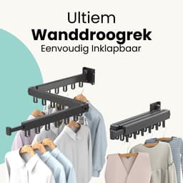 Home4u® - Wanddroogrek - Droogrek Inklapbaar - Wasrek Inklapbaar - Droogrekken - Wasrek Hangend — thumbnail 4
