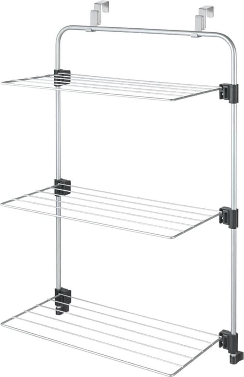 Wanddroogrek wasdroger over de deur- grijze Epotherm-coating - 35 x 58 x 87 cm Wanddroogrek — afbeelding 1