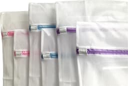 Waszak - Wasnetten met rits - Set van 9 - 60 x 50 cm - 50 x 40 cm - Ø 16 cm - Incl. verzenden - Ritssluiting - Wasnetjes - Washing Bag - Laundry - Waszakken - Wasnet lingerie bh - Transparant - Wit - 100% polyester - Bescherm je wasgoed en wasmachine — thumbnail 4