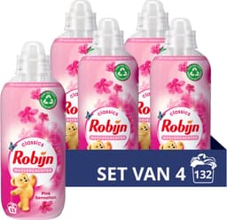 Robijn Wasverzachter Pink Sensation 33 Wasbeurten - 4 x 825 ml - Voordeelverpakking — thumbnail 1