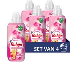 Robijn Wasverzachter Pink Sensation 33 Wasbeurten - 4 x 825 ml - Voordeelverpakking