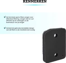 Somstyle 3x Spons Filter Geschikt Voor Miele Droger - 210 x 155 x 30 mm - Foam van Condensor Wasdroger - Droogkast — thumbnail 2