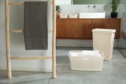 Curver Jute Wasmand met deksel 58L - 2 stuks - Gebroken Wit — thumbnail 3