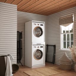 Wasophoogte® Wasmachine Kast Lisbon - Wasmachine verhoger - Wasmachine ombouw - 700(D)*665(B)*1980(H) mm - Wit — thumbnail 3